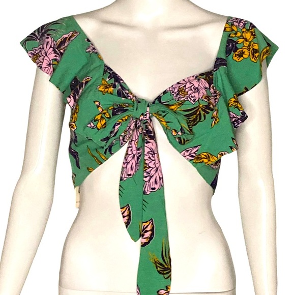 NWT Maaji Heaven Green Print Crop Top - Sz M - Picture 4 of 10